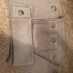 Four burlap curtains